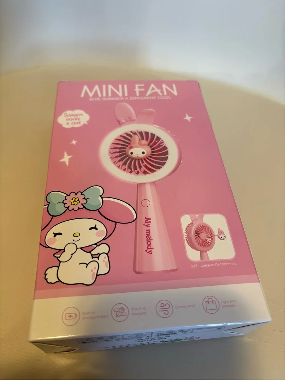 My Melody Mini Fan Portable charge